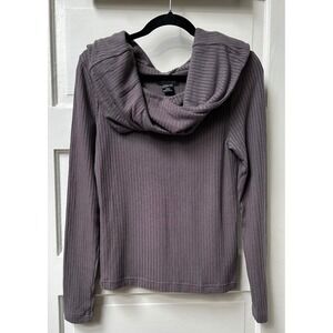 Club Monaco Women's Ribbed Cowl Neck Long Sleeve Knit Top Size Medium